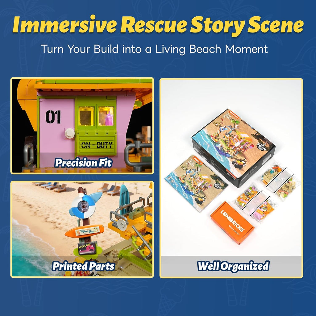 Beach Lifeguard Tower Lighting Building Bricks Set