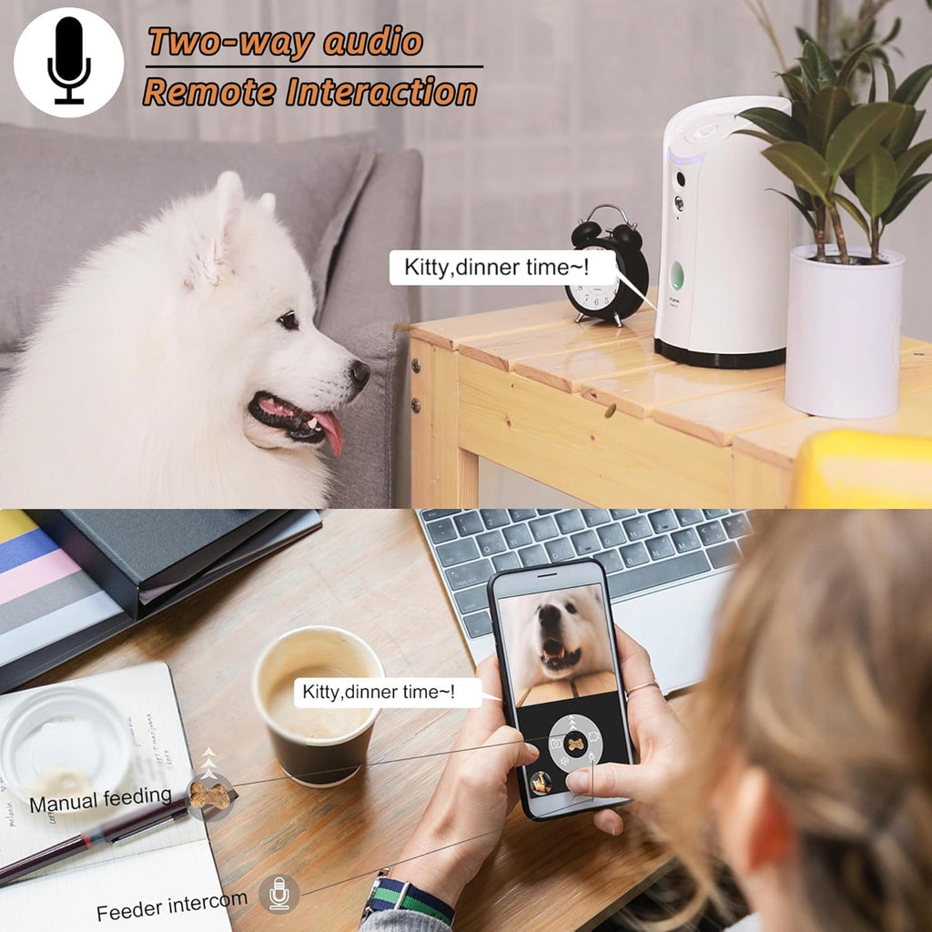 Dog Camera Treat Dispenser,WiFi Full HD Pet Camera