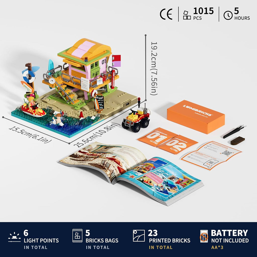 Beach Lifeguard Tower Lighting Building Bricks Set