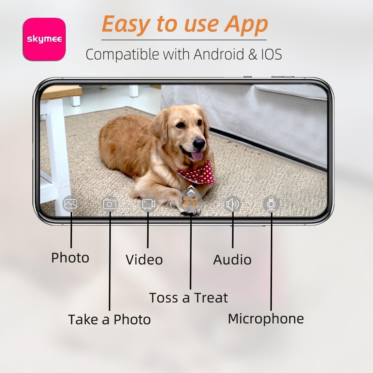Dog Camera Treat Dispenser,WiFi Full HD Pet Camera