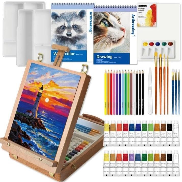 Mixed Media Art Set,55 Pack Painting Supplies Kit